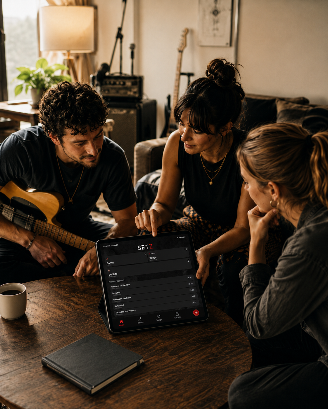 Managing songs and setlists inside Setz